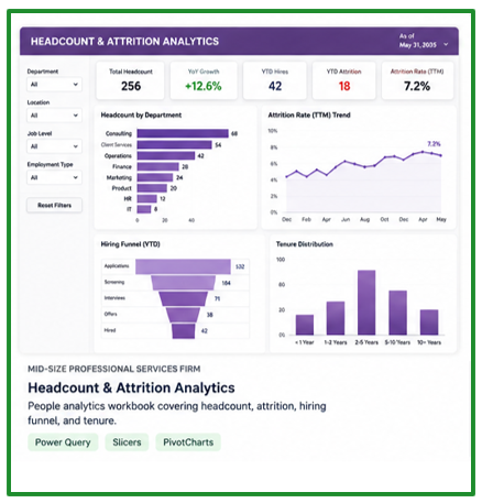 Headcount and Attrition Analytics Dashboard